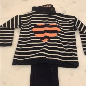 Crewcuts Toothpick Cords and Heart Sweater